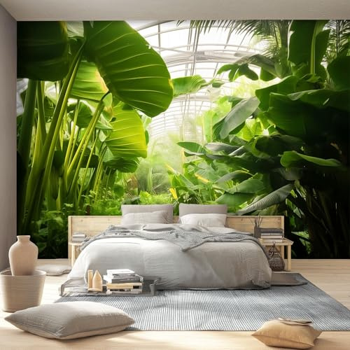 Carta Da Parati Fotografica 250 x 175 cm Murale Decorazione Da Muro Poster Gigante Design, Fotografia Piante Tropicali Naturale Verde Carta Per Pareti Adatto Camere Soggiorno Ufficio