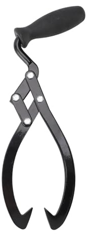Cloimei Pinzas para troncos de acero de alta resistencia, 10 pulgadas, sujeción, elevación de troncos, manipulación, arrastre, herramienta de transporte para mover árboles de mader