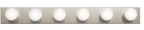 Kichler 36 Bath Bar Vanity Light in Brushed Nickel, 6-Light Traditional Bathroom Light, (36 L x 4.25 H), 626NI