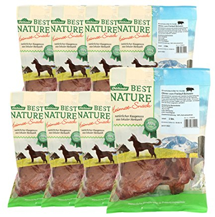 Dehner Best Nature Hundesnack, Leckerli 100 % natürlich, Kausnack für Hunde, Schweineohren, 8 x 2 Stück (720 g)