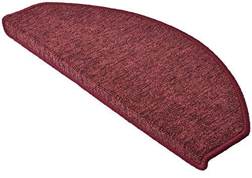 Beautissu Tappeti per Scale Coprigradini ProStair 65x24cm - Set da 15 passatoie Singole per gradini - Tappetino Antiscivolo e Fonoassorbente con Retro Adesivo - Sicuro ed Elegante - Bordeaux