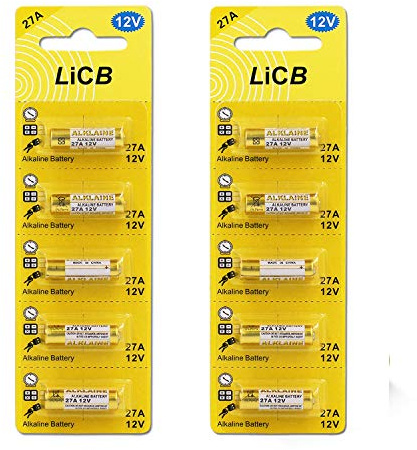 LiCB 10 Stück 27A 12V Alkaline Batterie, V27A LR27A MN27 L828 A27 12V Batterie 3 Jahre Lagerfähigkeit 100% Voll Garantie