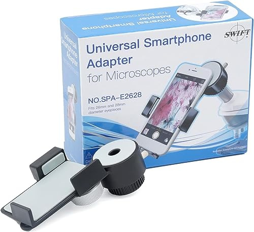 Swift Adaptateur d'objectif de Microscope, Support d'adaptateur d'appareil Photo pour Smartphone, Accessoire de Microscope (Convient aux oculaires de 26 mm et 28 mm)