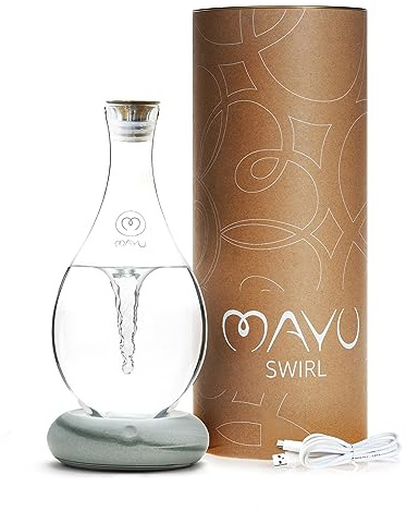 MAYU Swirl Structured Water Carafe - Innovative Hand-Blown Vortex Technology - Reverse Osmosis Filter Water Dispenser Holder 1.5 litre | 1.5 litre | 51 oz