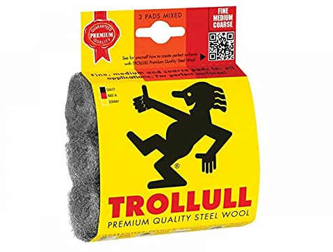 Steel wool pads, assorted grades (pack 3)