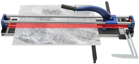 Cortador de azulejos profesional de 800 mm, cortador manual de azulejos, grosor de corte máximo 15 mm, para colocación de azulejos y proyectos de renovación, color azul