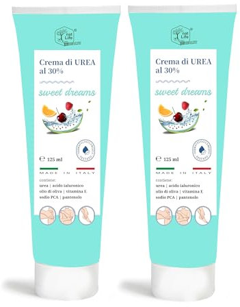Crema con urea 30% MAXI FORMATO DA 2 TUBI DA 125ML per cicatrici eczemi,cheratosi psoriasi eruzioni cutanee. Pelle secca e screpolata, rimuove cicatrici e ferite. PRODOTTO IN ITALIA