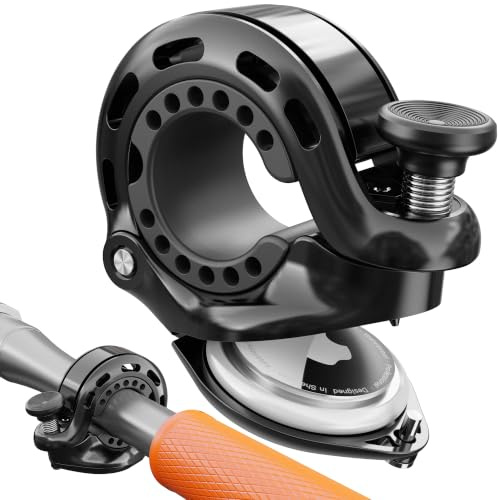 Bicycle Bell for AirTag 1st & 2nd Generation, for AirTag Hidden in The Bell, Waterproof, incl. Screws & Tools, for Bike MTB Mountain Bike, Fits 22-31.8 mm Handlebars