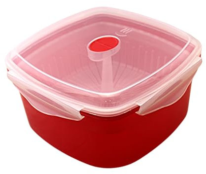 Dependable Industries Mikrowellen-Gemüse-Dampfgarer für gesundes Kochen und schnelle Mahlzeiten, Kochen von Gemüse, Fisch und Geflügel, BPA-frei, mit abnehmbarem Sieb und verschließbarem