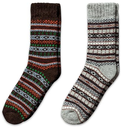 NORDIC Socks 2 Paia, Calzini in Lana Merino per Uomo e Donna, Calzini Invernali, Calzini Caldi (L, Arvid)