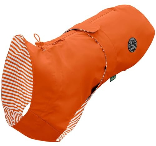 Hunter Hunde-Regenmantel Milford, Farbe: orange, ergonomische Passform für optimalen Schutz, individuell verstellbar, Reißverschluss für Geschirrträger, pflegeleicht & waschbar bei 30 °C, Größe: 40