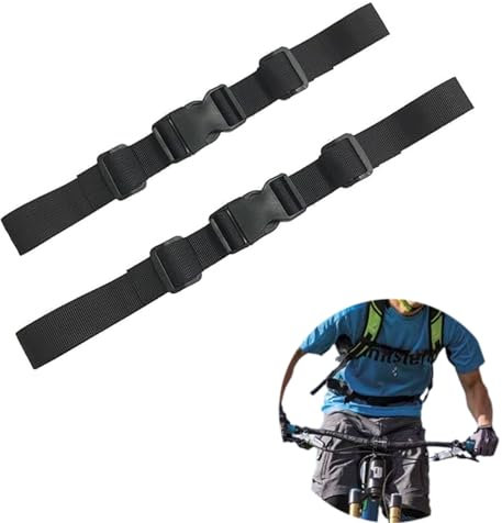 Diffaxy Brustgurt Rucksäcke 2 Stück, Verstellbarer Brustgurt und Hüftgurt-Set mit Schnellverschluss, Ersatzgurte für Rucksäcke zum Wandern und Joggen – Schwarz