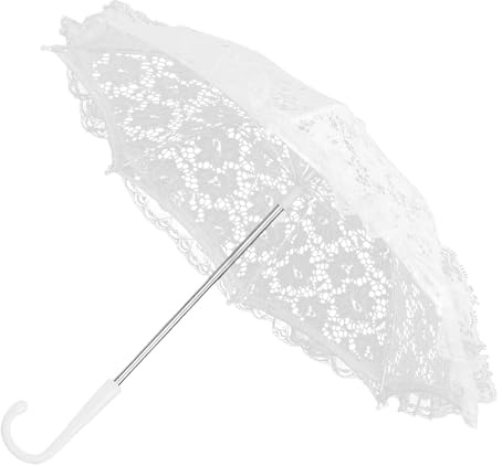 Litet vintage spetsparaply – vitt brudspetsparaply | bröllopsparasoll elegant spetsparaply, dekorativt solskydd för, tefest, möhippa, bröllop, brud, E