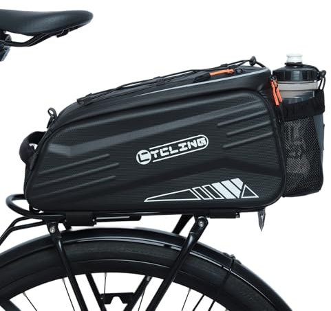 Gkstly Fahrradträgertasche, wasserdichte Fahrradgepäckträgertasche, 8L Mountainbike Rücksitztasche, Fahrradaufbewahrung, Umhängetasche, Fahrradgepäck, Fahrradgepäcktasche mit Schultergurt, Schwarz