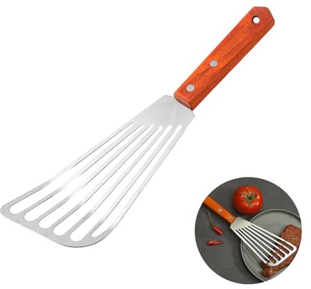 wilcractk Spatola cucina in Acciaio Inox, Paletta Cucina, per Carne, Barbecue e Grigliate, Ideale per Cucinare Bistecche, Pesce e Piatti da Forno - Strumento Pratico e Durevole