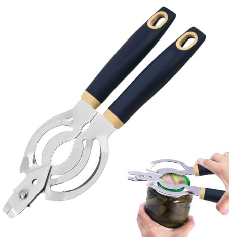HABNI Apribarattoli Manuale Multifunzione Apriscatole Manuale Con Foro Per Appendere Apri Tappi Barattoli Manuale Ergonomico Apri Barattoli Universale Acciaio Inossidabile Apriscatole