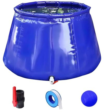 Récupérateur Eau de Pluie Conteneurs d'eau Pliables Réservoir d'eau de Pluie 200L/500L Sac de Stockage d'eau d'urgence Vessie de Stockage d'eau pour Jardin Extérieur Camping Irrigation(Size:500L)