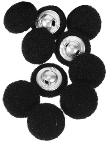 Healvian 10 Bottoni Rotondi Rivestiti Neri da 15Mm Gambo in Metallo Bottoni da Cucire per Camicie e Abiti Eleganti Chiusura Copri-Pulsante Resistente per Progetti di Sartoria e