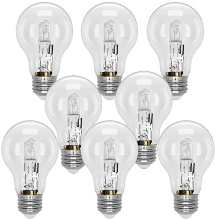 YXQZH 043168787963 78796 Halogen Light Bulbs A19,43 Watt 120V with E26 Thread Base,Replace 60 Watt Incandescent Bulb for Ceiling Lights, Wall Lamps,Table Lamps and Home Lighting Fixtures,White 8 PCS