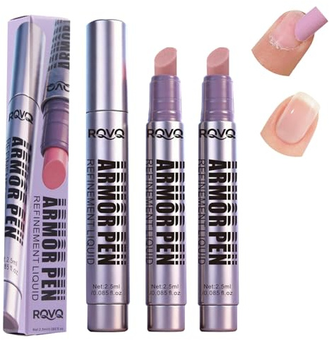 Domality Penna 4-in-1 per Cuticole con Olio, Rimuovi Cuticole in Ceramica & Olio in una Penna, Penna Levigante per Unghie per Pellicine, Ripara, Nutre, Rafforza Cura Quotidiana delle Unghie (2 pezzi)