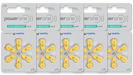 Power One size 10 No Mercury Hearing Aid Batteries (30 Batteries)