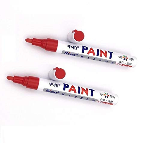 Hallenwerk 101934 - Set di 2 pennarelli per pneumatici per auto, moto, pneumatici per bicicletta, marcatore per pneumatici, marcatore per pneumatici, impermeabili, resistenti alle intemperie