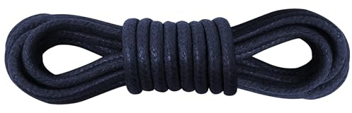 Kilter Traditional Thin Round Waxed Cotton Shoelaces - Navy - 60cm (1 Pair)