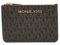Michael Kors Jet Set Travel Small Top Zip Coin Pouch with ID Holder - PVC Coated Twill (Brown & Acorn)