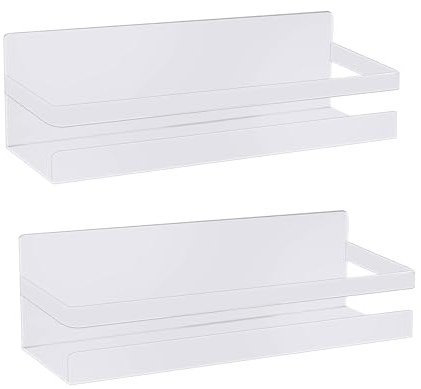Sitayakuma Mensola frigo 2 pezzi scaffale per spezie magnetico organizer per frigorifero salvaspazio per cucina (bianco)