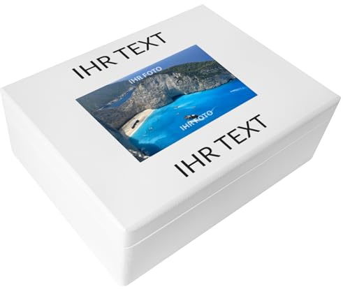 Creative Deco Weiße Personalisierte Geschenke Wunschtext + Foto | Fotogeschenke Holzkiste | dein Eigenes Bild Individuelle Geschenk JGA | Geschenkkiste Geschenkbox für Frauen, Männer und Paar
