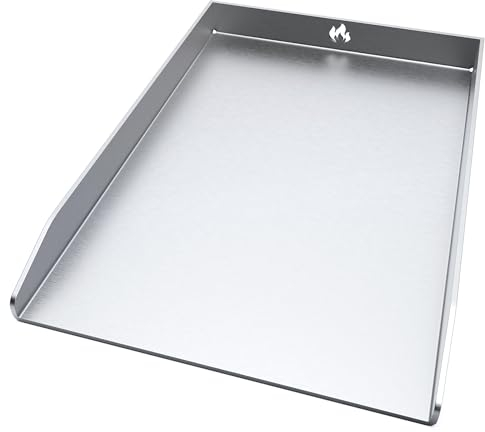teileplus24 PLA6-G4 Grillplatte Plancha aus V2A Edelstahl kompatibel mit Rösle Videro G4 | Lebensmittel- und Spülmaschinen geeignet | Hohe Seitenränder und Rückwand