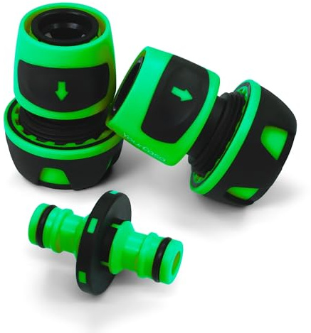 YourCasa Connettore per tubo da 3/4 (19 mm), accoppiamento di 2 tubi d'acqua, connettore per tubo da giardino, adattatore per tubo flessibile, connettore doppio (verde)
