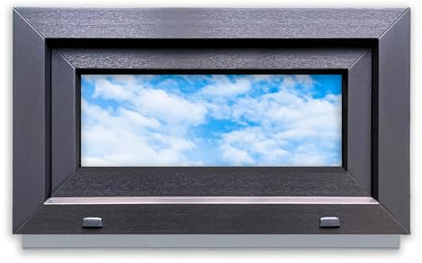 LORAC | Kunststofffenster Anthrazit-weiß 700x400mm, 70x40cm, kippbar, Standard-Fenster mit 2-fach Verglasung, energiesparend, Kellerfenster mit CE-Zertifikat, ideal für Wohnräume und Keller