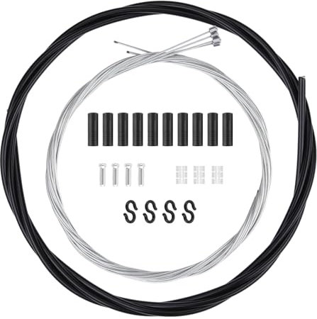 Fahrrad Schaltzug Set – 2m Schaltzughülle, 4 Schaltinnenzüge aus verzinktem Stahl, Endkappen & Zubehör – Kompatibel mit MTB, Rennrad, Faltrad – Schaltzug Ersatz für Vorder- & Hinterradschaltung