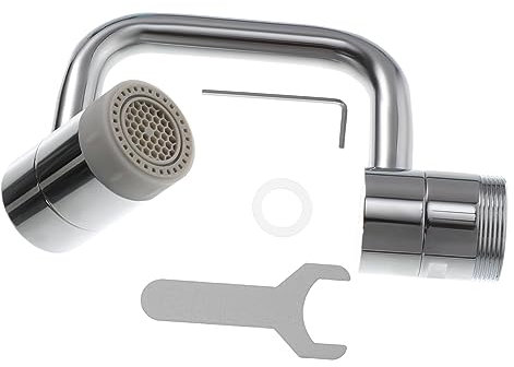 HOMSFOU 1080grado Rubinetto Aeratore Rotante Gradi Per Lavabo Bagno Cucina Estensione Testa Girevole Doppia Uscita Acqua Fine e Gorgogliante Adattatore Per Rubinetto Lavabo