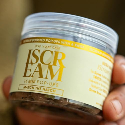 One More Cast iScream Boosted Match‑the‑Hatch Pop‑Ups – Super‑Buoyant 14 mm Hookbaits – Soluble Boosted Aroma – Tiger Nut & Peanut Blend – 200 ml Tub