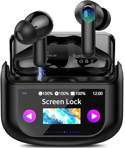 Auriculares Traductor en Tiempo Real 164 Idiomas Traductor Instantaneo de Voz, Cancelación de Ruido ANC/ENC, 7 Modos Traducción, Pantalla Táctil LED, 48 Horas, Cascos Traductores de Idiomas 3-en-1