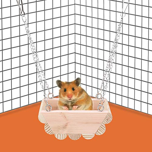 Yctze Balançoire en Bois pour Petit Animal Domestique, Bateau Suspendu avec Hamster – Balançoire et Hamsters Respectueuses de l'environnement, activité Amusante, Parfaite pour Réduire l'ennui et