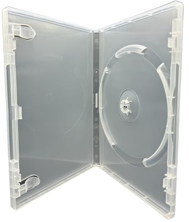 100 cajas de almacenamiento para CD, DVD, Blu-ray con capacidad para una unidad, 14 mm, color transparente
