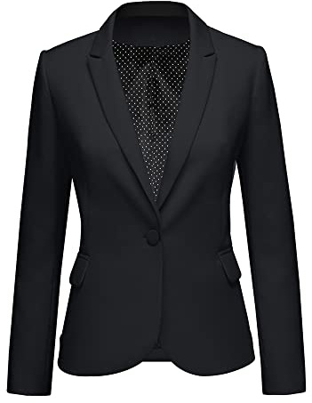 LookbookStore Blazer Jackets for Women Casual Blazers for Women Fashion 2026 Black Jacket Suit Notched Lapel Work Office Blazer Jacket Suit 2026 Office Clothes Size Medium Size 8 10