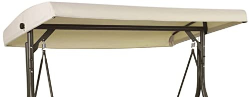 Universal Sonnendach Dachbezug für Hollywoodschaukel Dach-Plane für Garten-Schaukel Dachplane Ersatzdach ca 118x188x20 cm Beige [101]