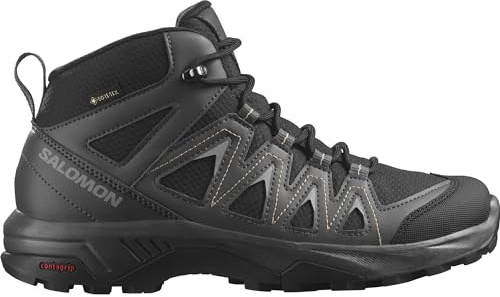 Salomon X Braze Mid Gore-Tex Scarpe Impermeabili Escursionismo da Donna, Caratteristiche a prova di trekking, Design atletico, Versatilità, Black/Magnet/Hazelnut, 40 2/3 EU