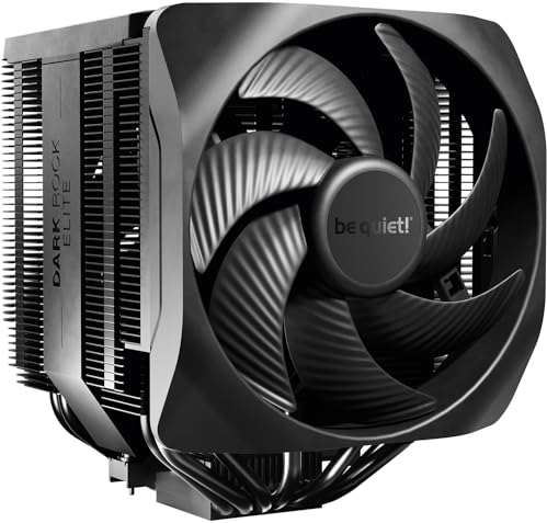 be quiet! Dark Rock Elite air cooler, 2x Silent Wings 135mm PWM fans, Speed Switch with 2 modes, high-performance heat pipes, front fan rail system, enhanced RAM compatibility, ARGB LEDs, beefy design