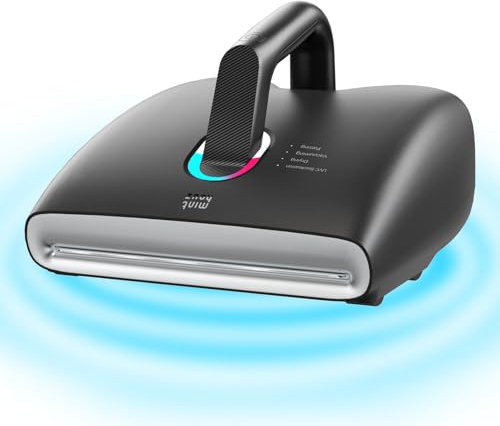 Minthouz Milbensauger für Matratzen, 15 Kpa Milbensauger mit UV Licht, Intelligente Staubsensierung, 60 ℃ Heiße Luft, 450 W Matratzenreiniger mit Doppeltes Bürstendesign für Staub und Tierhaare
