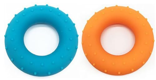 Grip trainer, 2 anneaux de préhension en silicone pour l'escalade, les athlètes et la décompression, bleu 40lb, orange 50lb