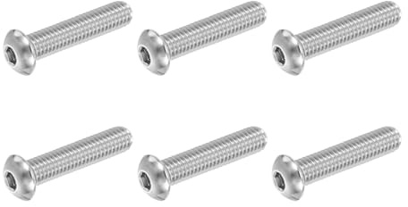 PATIKIL Viti A Testa Bombata Con Innesto Esagonale, 6 Pezzi 3/8-16 UNC X 1-3/4 Pollice 304 Acciaio Inossidabile Innesto Esagonale Filettatura Completa Per Arredamento, Argento