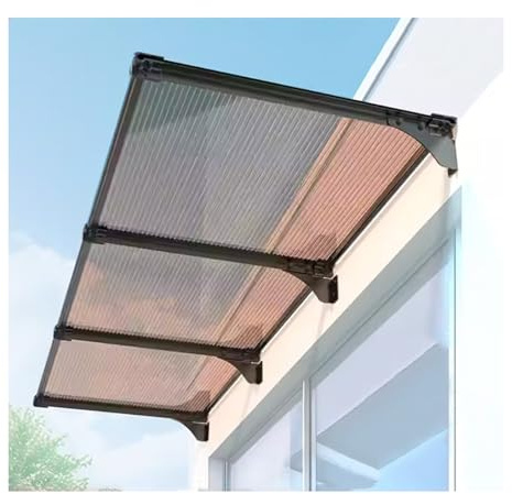 Utomhus aluminiummarkis baldakin för fönsterdörr och veranda – solskydd för garage och balkong enkel montering väderbeständig 80 x 248 cm