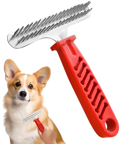 Râteau De Toilettage Canin - Peigne destiné au Sous-Poil des Animaux de Compagnie,Brosse Sous-Poil et Désépaississant pour Chien - Idéal pour la Maison, les Voyages, le Camping et les