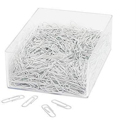 Wedo 901244600 Trombones en métal revêtu de plastique 27 mm Blanc Lot de 1000