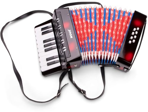 Woet Dragspel med notbok, svart, leksaksinstrument för barn | Dragspel för barn, Leksaksinstrument, Rytm- och melodilek, Musikleksak för nybörjare, Pedagogisk musikleksak, Från 3 år